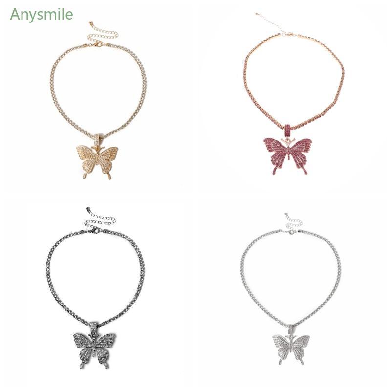 ANYS Fully Iced Out Crystal Pave สําหรับสร้อยคอผีเสื้อ 3D สําหรับจี้ผีเสื้อ Nec
