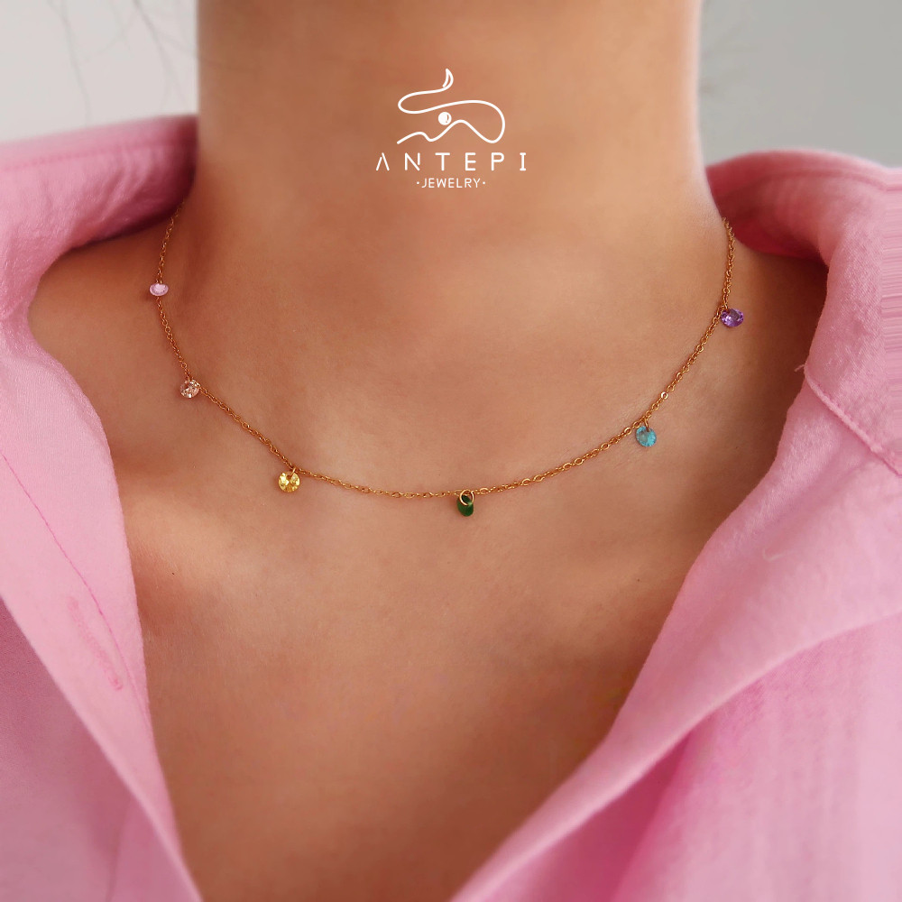 โซ่สร้อยคอ ATP แบบ Rainbow ทำจากสแตนเลสและไทเทเนียมชุบทองคำ 18K กันน้ำและไม่ซีดจาง