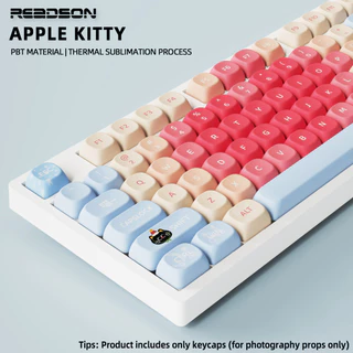Thai Language PBT Keycap MOA ธีมลูกแมวคีย์บอร์ดแบบกลไกสวิตช์ข้ามปุ่มกดระเหิดห้าด้านขนาดเล็กครบชุด