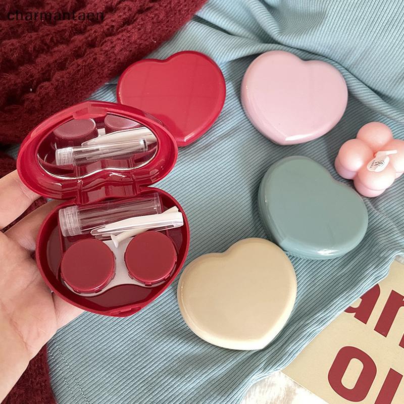 Charmantaen Cute Candy Colored Contact Lens Case Mirror Companion Box Travel Easy Carry Storage TH