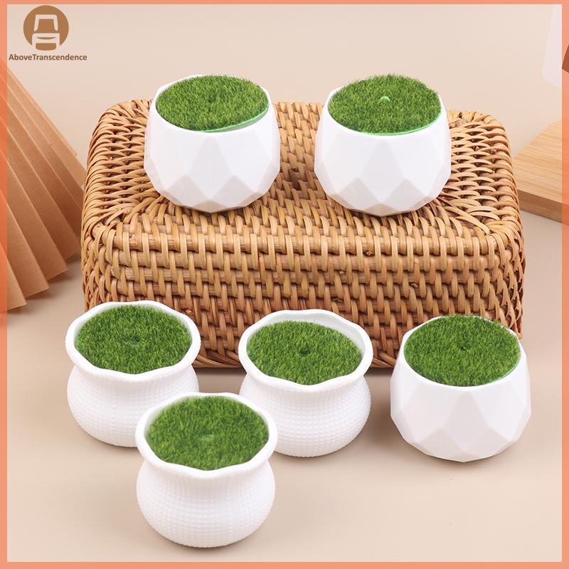 ABOVE 5 ชิ้นดอกไม้หม้อรอบ Planters ประดิษฐ์สนามหญ้าแจกันพลาสติกสีขาว Thi พืชดอกไม้หม้อบ้านสวนตกแต่ง TH