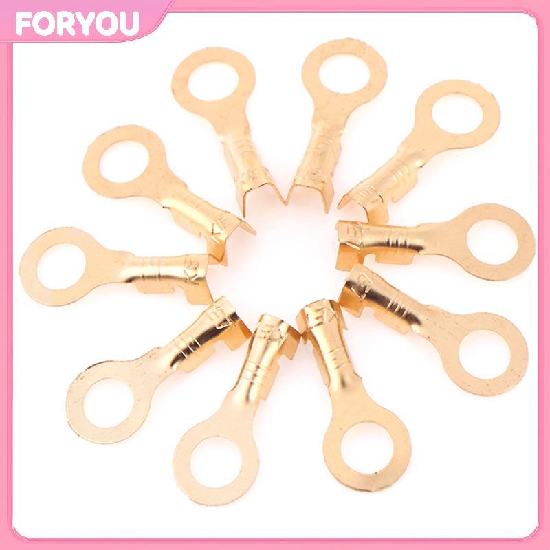 FORYOU 100 ชิ้น 4.2 มิลลิเมตรทองทองเหลืองรอบ Terminal แหล่งจ่ายไฟสายไฟ null