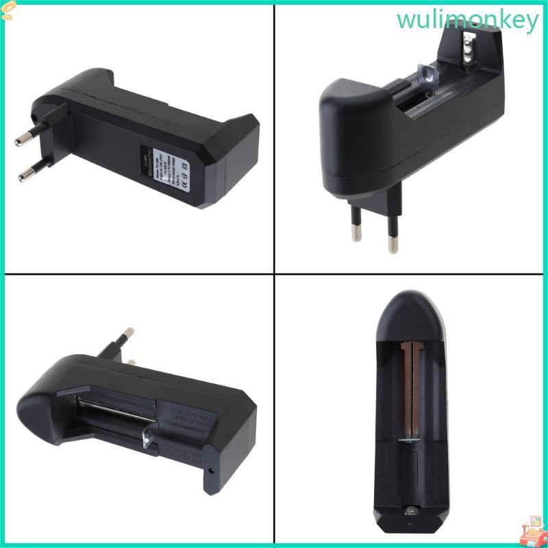 WU 1-Slot 3 7V อัจฉริยะ Power 18650 อะแดปเตอร์ชาร์จปลั๊ก EU