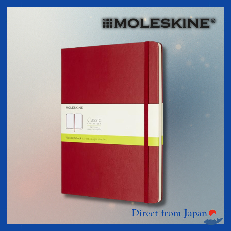 Moleskine Classic Notebook Hard Cover Plain XL Size (19cm x 25cm) Red QP092F2