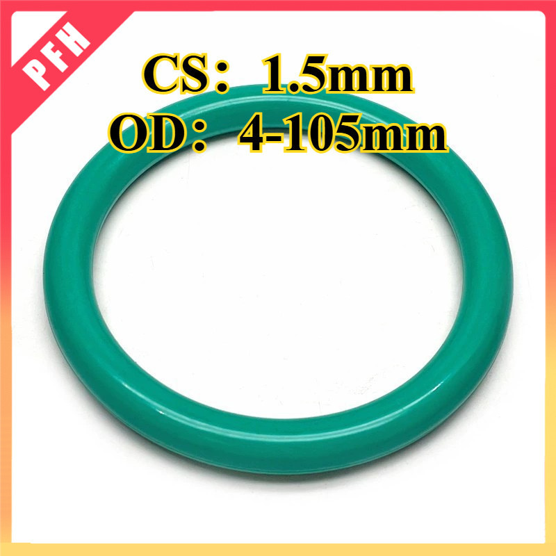 CS1.5mm OD4-105mm สีเขียวโอริงปะเก็นแหวนปิดผนึกยางฟลูออรีนทนต่ออุณหภูมิสูงทนน้ํามันทนต่อการกัดกร่อนเ