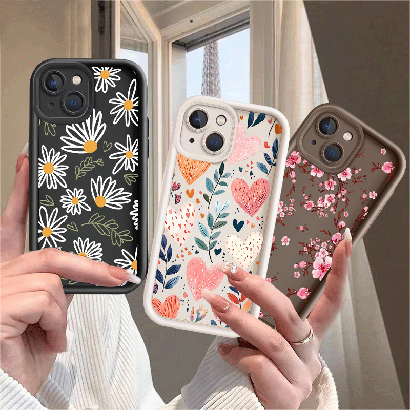 Graffiti Heart Love Daisy ดอกไม้โทรศัพท์มือถือสําหรับ Samsung Galaxy J8 2018 j810 A12 J4 J6 Plus J7 