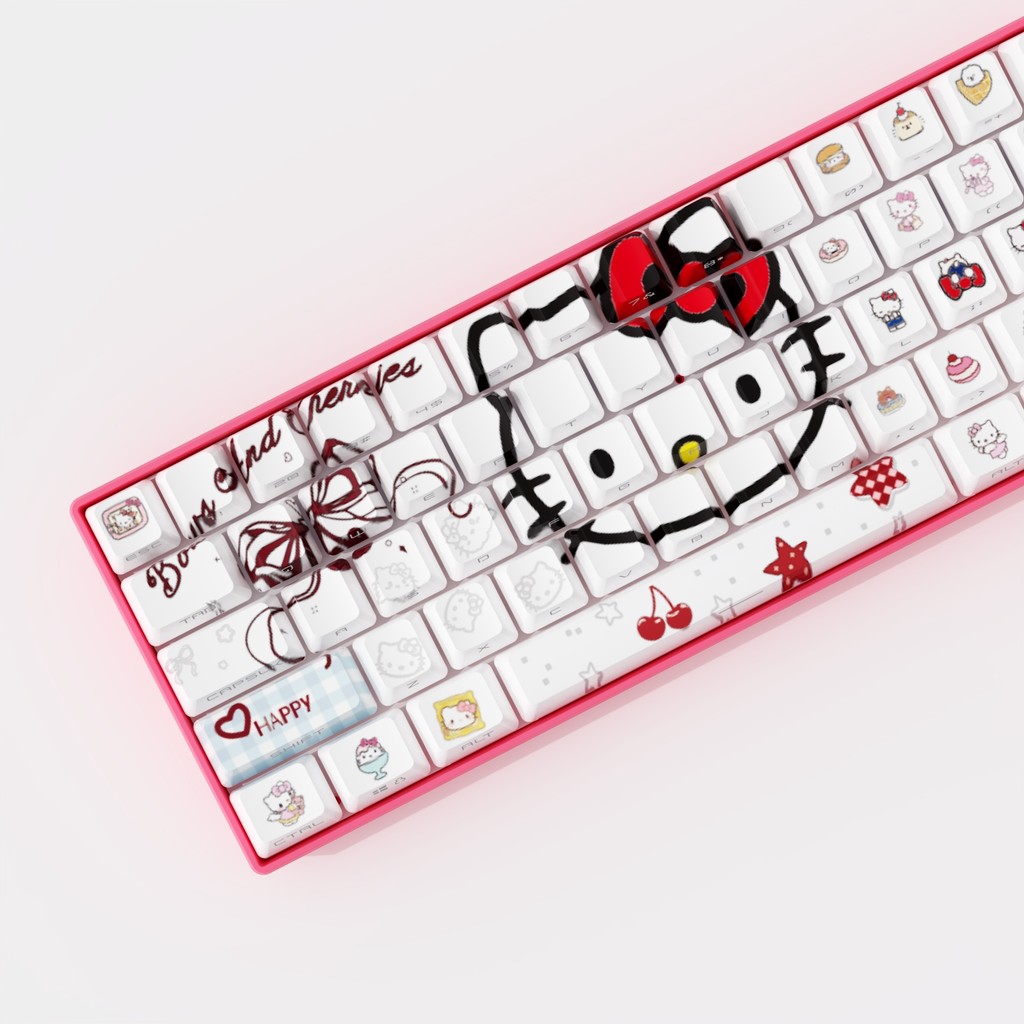 keycap ใส work egg keycaps Hellokitty Keycap Magnetic Axis Mechanical Keyboard ez63 Little Bee wooti
