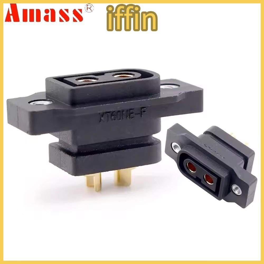 IFFIN 5 ชิ้น XT60NE-F ปลั๊ก,สีดําสีเหลือง 3.5 มม./4 มม.XT90NE-F Connector, Gold Plated DC500V แบตเตอ