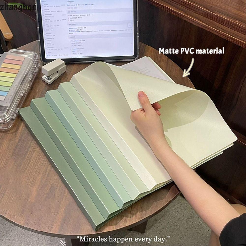 ZHANGHONG แฟ้มโฟลเดอร์ A4, สีไล่ระดับสีความจุขนาดใหญ่ Test Paper Storage Booket, กระเป๋าเอกสาร PP คุ