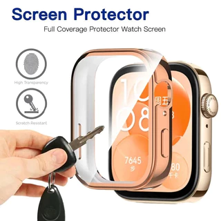 กระจกนิรภัย PC กรณีนาฬิกา for Huawei Watch Fit 5/5 Pro/4/4 Pro กันชนป้องกันหน้าจอสำหรับ อุปกรณ์เสริม for Huawei Fit 3