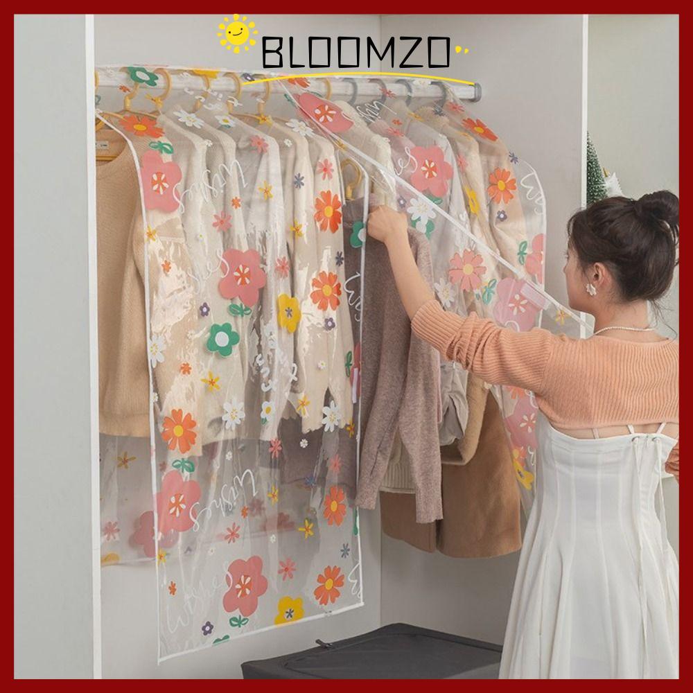 in stockBLOOMZO ผ้าคลุมกันฝุ่นเสื้อผ้า, ชุดป้องกันเก็บชุดกันฝุ่นแบบหนา, ผ้าคลุมแบบแขวนเสื้อผ้ากันน้ําความจุขนาดใหญ่