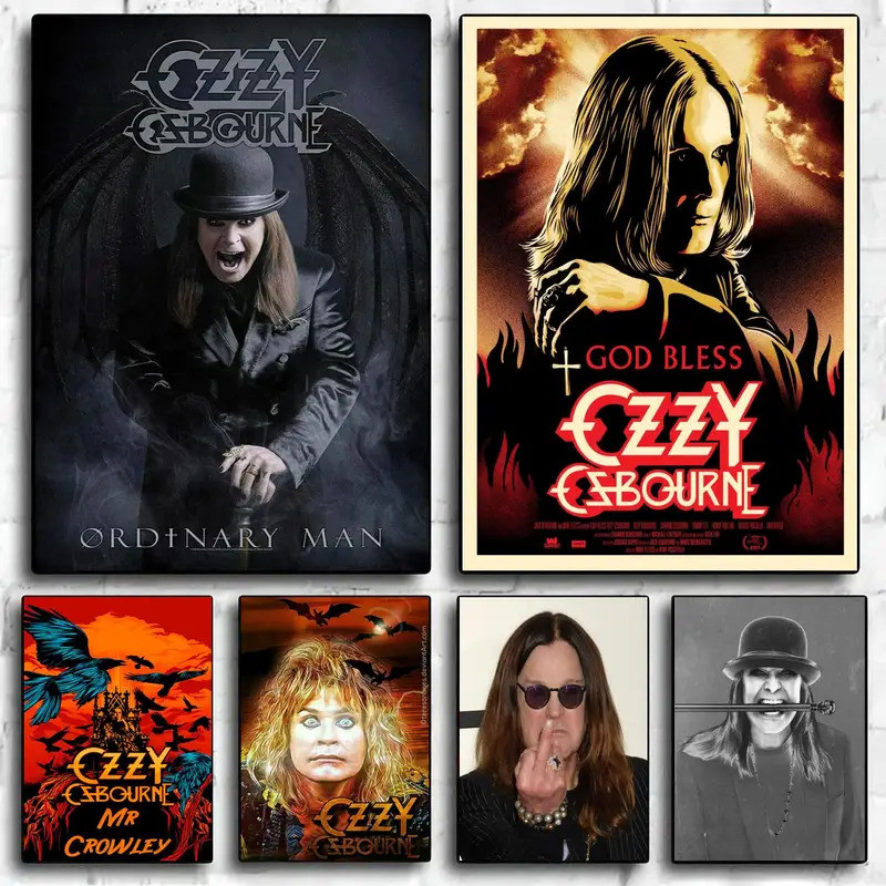 Ozzy osbourne โปสเตอร์ภาพวาดตกแต่งผ้าใบโปสเตอร์ Wall Art ห้องนั่งเล่นโปสเตอร์ห้องนอนภาพวาด
