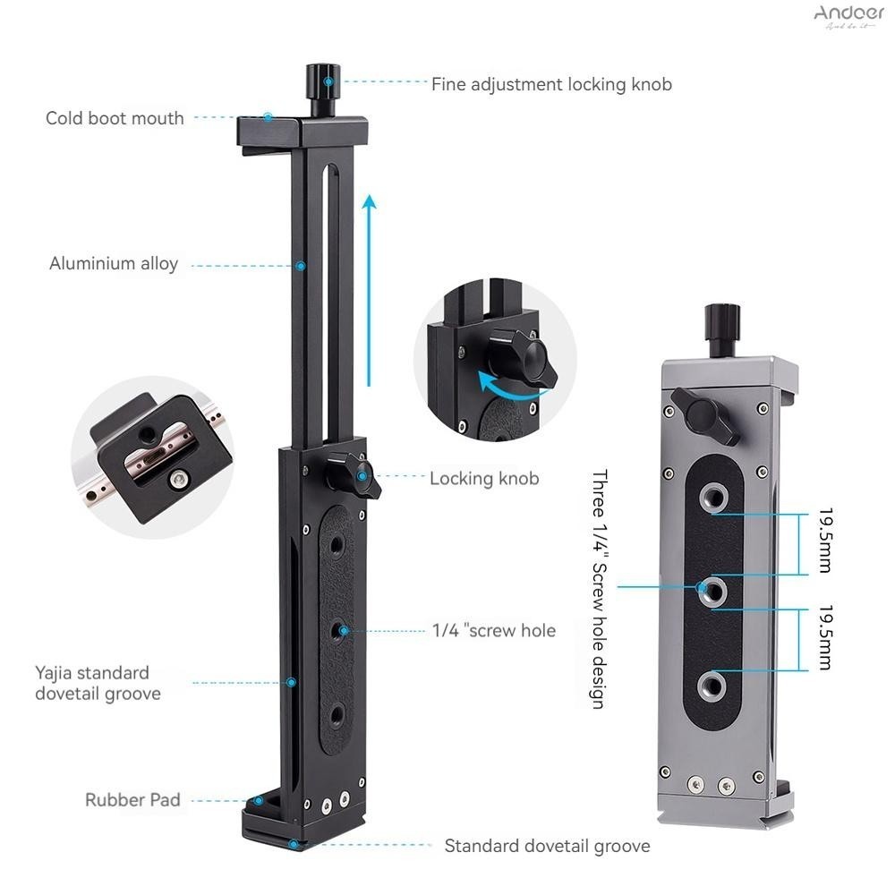 Xiletu XJ15 หัวจับแท็บเล็ต มือถือ และมีช่องเสริมติดตั้งอุปกรณ์อีกมายมาย  อลูมิเนียมทั้งตัว ขนายได้เยอะ แข็งแรงทนทาน