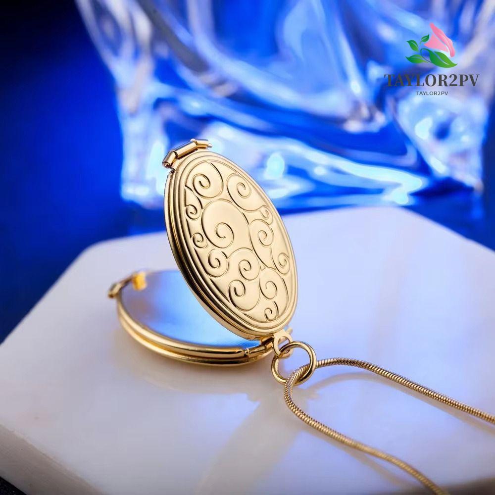 สร้อยคอแบบ Taylors 2PV สร้อยคอแบบอัลบั้มภาพ พร้อมโซ่และจี้ภาพ กรอบรูปลอยรูปไข่