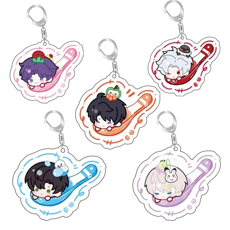 พวงกุญแจ Love and Deep Space Love and Deep Space Mica อะคริลิค Chibi Rafayel Xavier Zayne Le Tham Sy