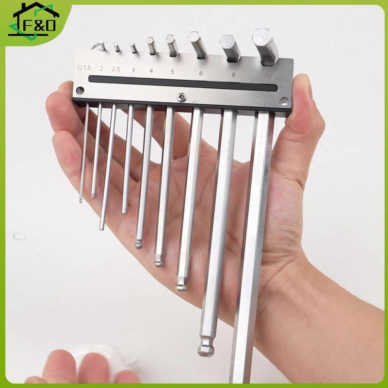 F&O 1.5-10 มม.Hex ประแจ 9 ช่อง Wall Mount ประแจเก็บ Ra Wall ประแจถาดเครื่องมืองานไม้แขวน Organizer.