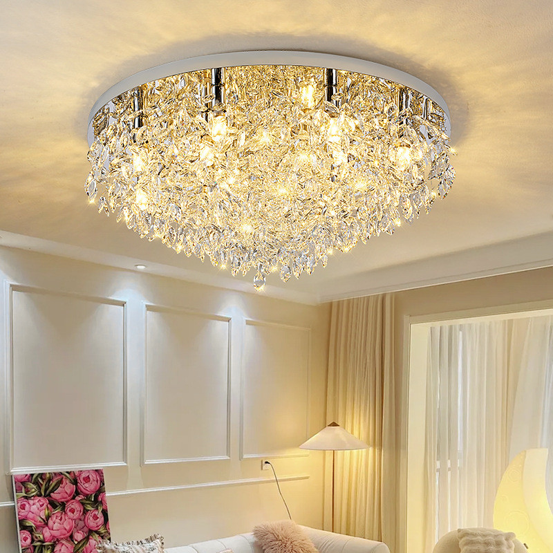 New simple European-style light luxury beautiful wheat ear-shaped ceiling crystal lighting for maste