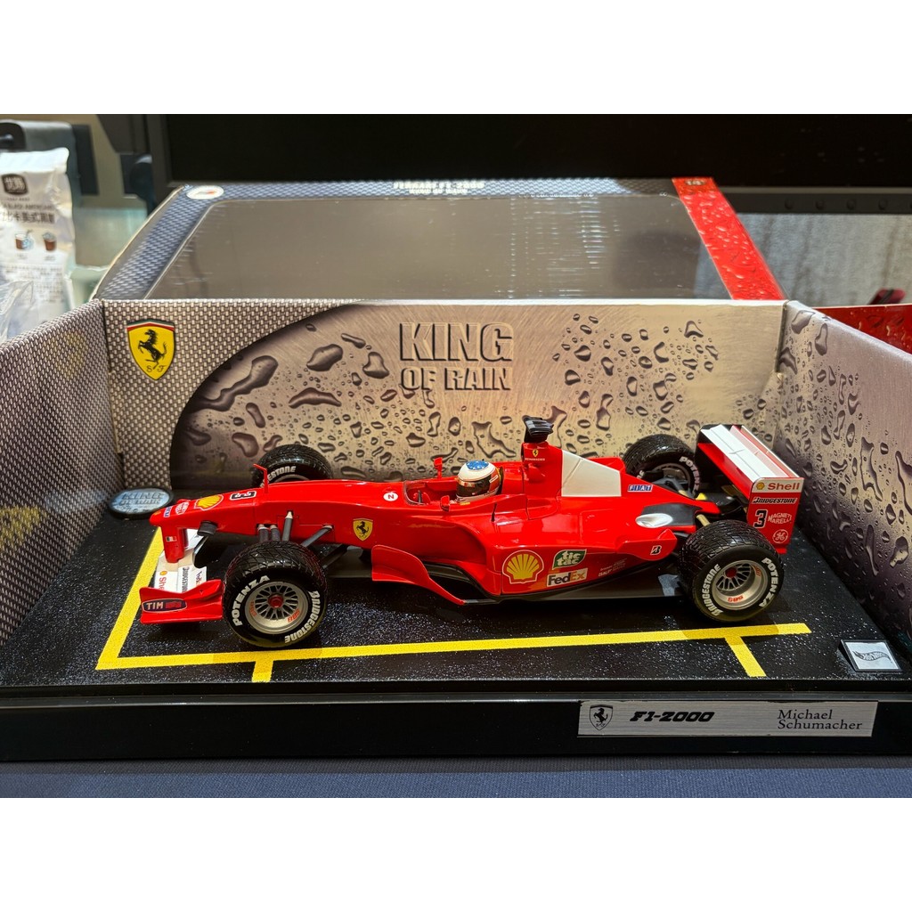 Hot Wheels Hot Wheels 1/18 Ferrari F1-2000 Schumacher King of Rain Commemorative Edition Brand New B