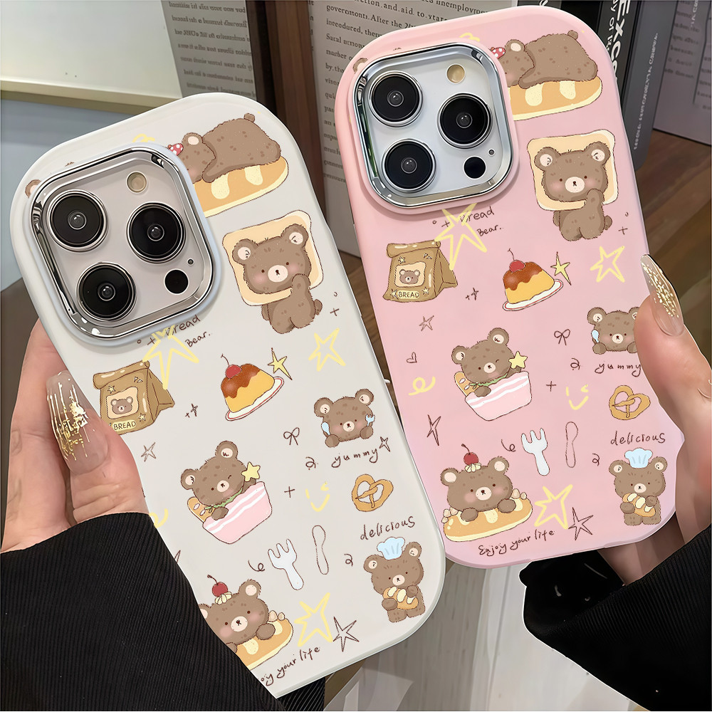 ✨จัดส่งฟรีในพื้นที่✨เคสโทรศัพท์โลหะ Naughty Bear สำหรับ iPhone16 14 13 11 6 7 8 plus pro promax