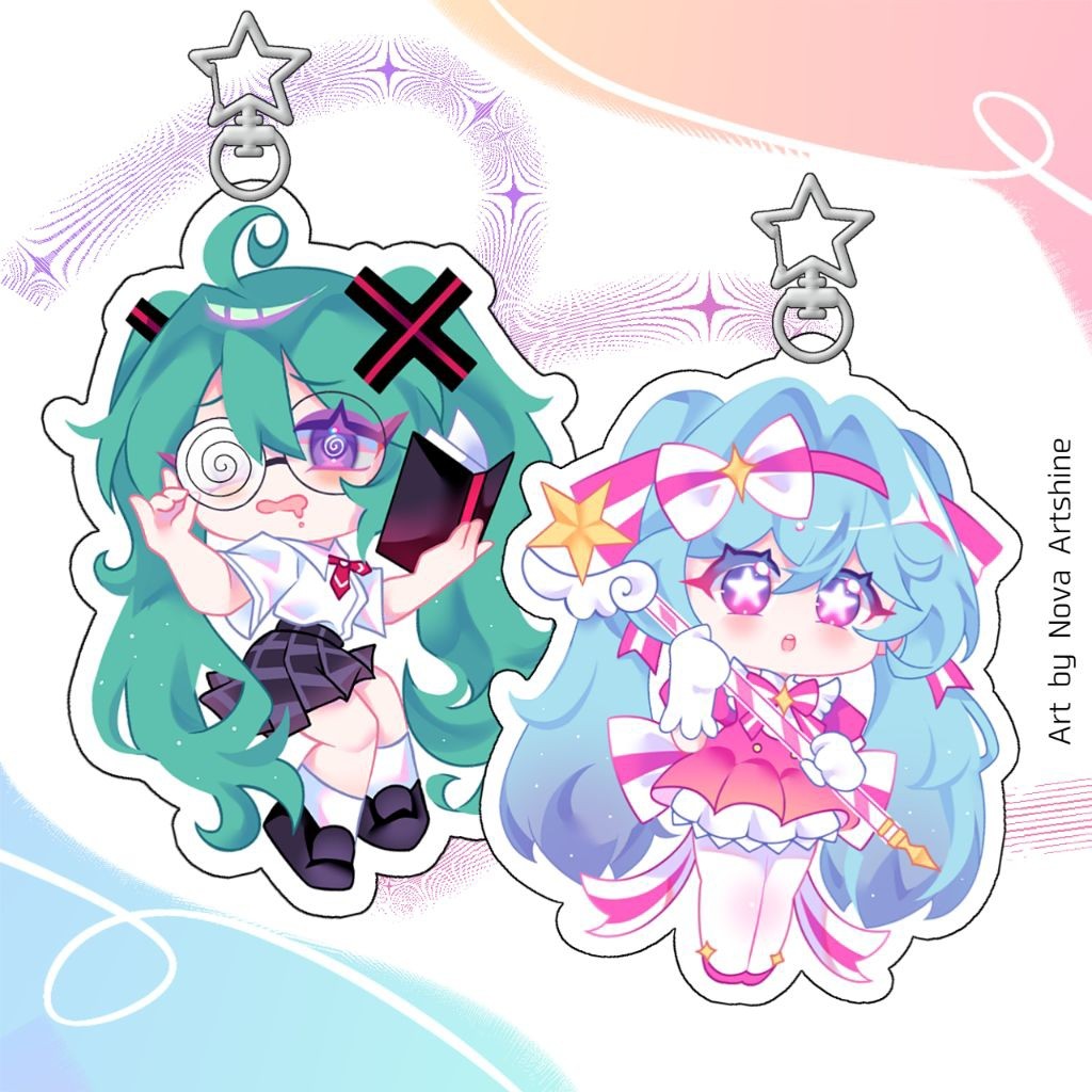 Fanmerch Hatsune Miku || Keychain/Gantungan Kunci Akrilik 2 Sisi