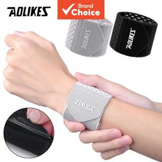 AOLIKES 1ชิ้น ผ้ารัดข้อมือถักปรับได้ ระบายอากาศ ยืดหยุ่น สํา…