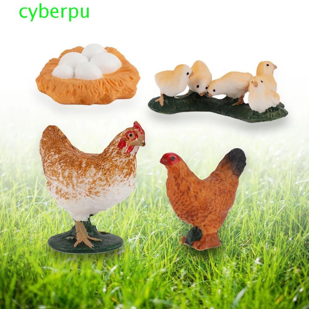 CYBERPULSE Life Cycle Figures Miniature Cock Hen Swan Model Science Kids Cycle Duck Figurine