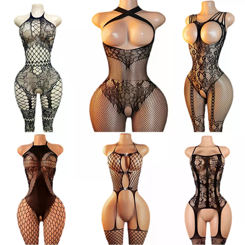 ชุดชั้นในซีทรูฟิชนет แบบเร้าใจไร้กางเกงใน สไตล์Teddy bodystocking สำหรับเกมเซ็กซี่ bondage