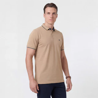 LTD เสื้อโปโลแขนสั้น ผู้ชาย สีน้ำตาล | New Gen Polo Shirt | 00981