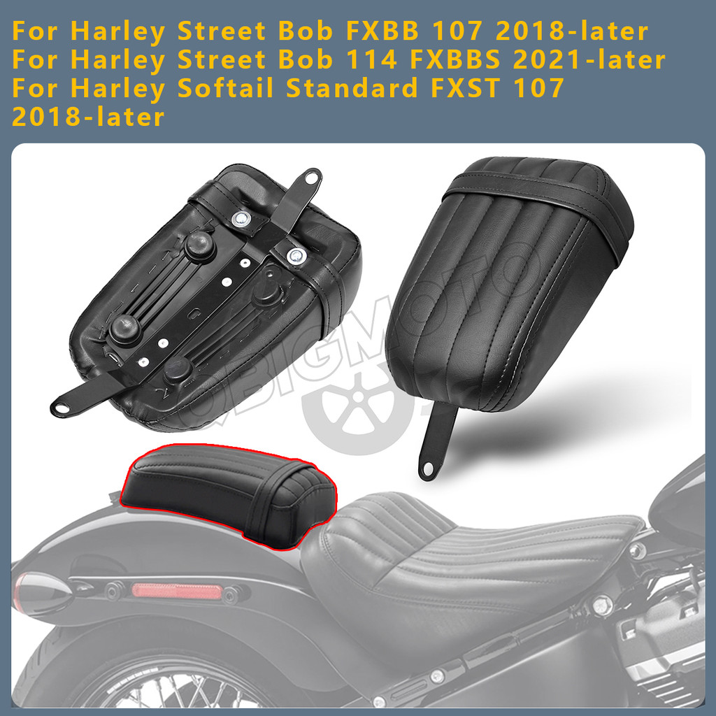 รถจักรยานยนต์ผู้โดยสารด้านหลังที่นั่งอาน Pillion เบาะสําหรับ Harley Softail Slim Street Bob 114 FXBB FXST 107 FLSL FLS 2018-2023