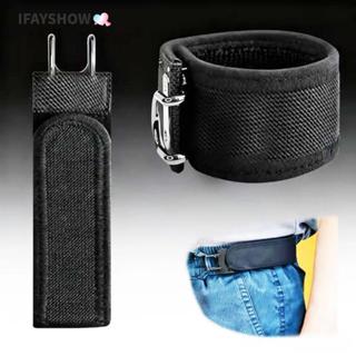 IFAYSHOW เข็มขัดยางยืด เอวปรับขนาดได้ ตะขอโลหะสวมใส่ง่าย