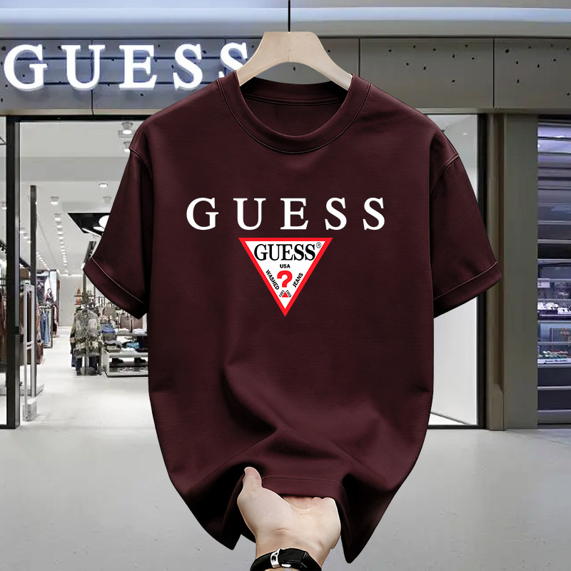 GUESS Distro เสื้อยืดสําหรับผู้ชายและผู้หญิง Oversize พิมพ์ Motif Cotton Combed 24S Premium Casual Streetwear เสื้อยืดแขนสั้นแนวโน้มปัจจุบัน