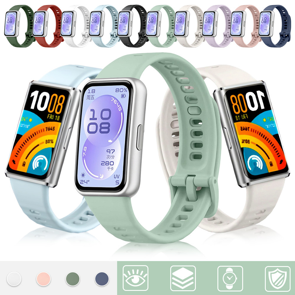 นุ่มกีฬาซิลิโคนสําหรับ Huawei Band 11/ Huawei Band 11 Pro ปรับยางรัดเข็มขัดสร้อยข้อมือสายรัดข้อมืออุปกรณ์เสริมสําหรับ Smartwatch Huawei Band 11