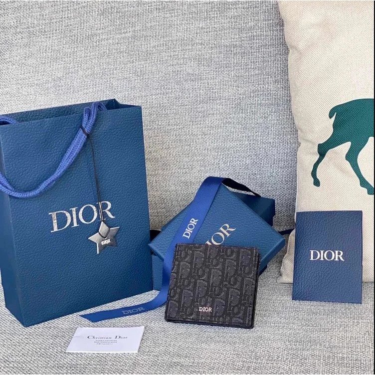 Dior Oblique Oblique Old Flower Short Small Wallet