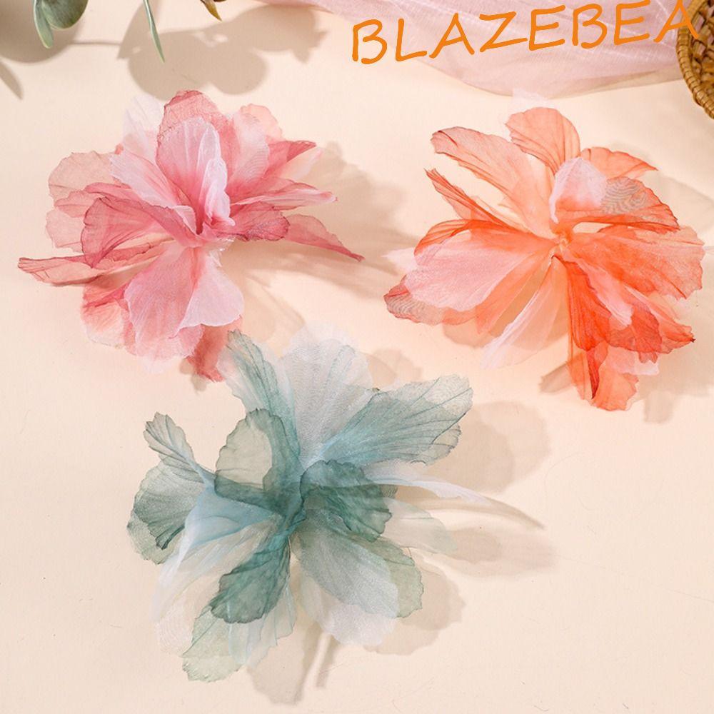 BLAZEBEA ชุดตกแต่ง 10 ชิ้น ดอกไม้แพทช์ organza สำหรับ DIY หัตถกรรมและเสื้อผ้า