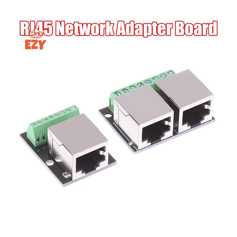 EZY 1 PC RJ45 เดี่ยว/คู่หญิงอะแดปเตอร์บอร์ด RJ45 อะแดปเตอร์เครือข่ายเปลี่ยนเทอร์มินัล 3.5 พินไปยังอะ