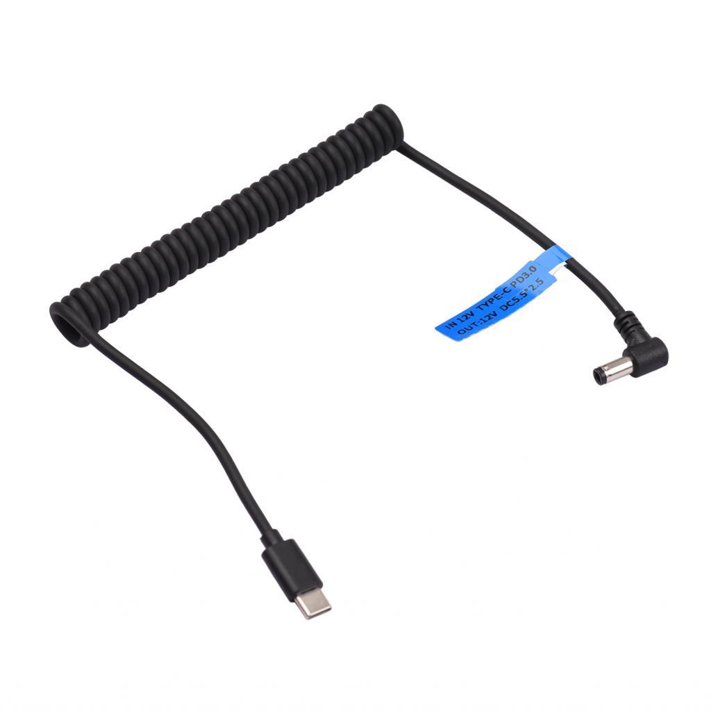 Happyday365-TH Andoer 12V PD3.0 USB Type-C ตัวผู้เป็น DC5.5 x 2.5 มม. ขั้วต่อสายไฟสายชาร์จอะแดปเตอร์