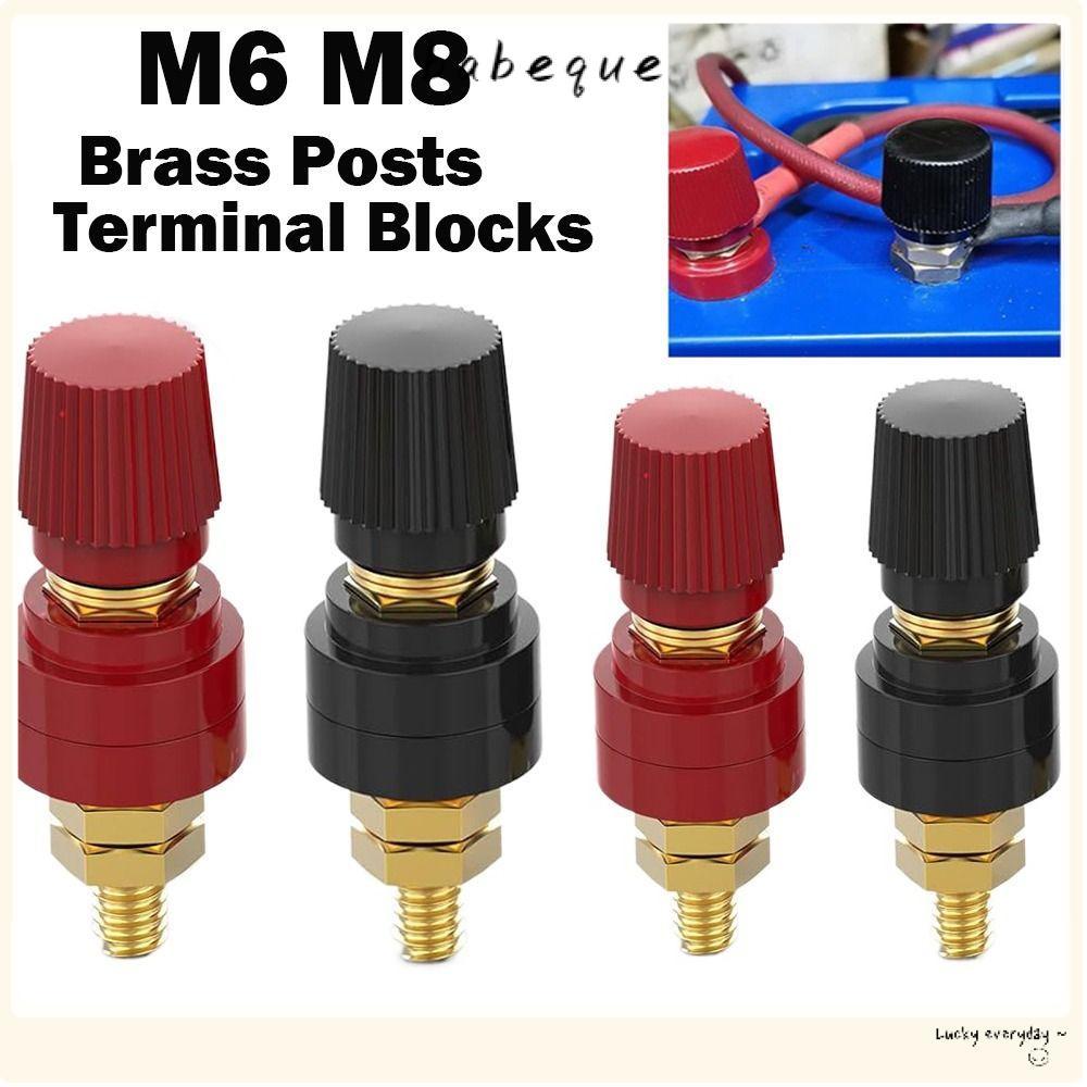 บล็อกเทอร์มินัลโพสต์ BABEQUE, ทองเหลือง M6 M8 Binding Post Terminal, Terminals Red Black Binding Pos