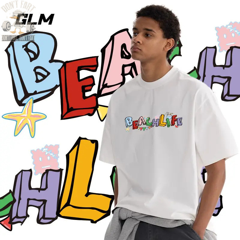 【GLM】soft-2 G3เสื้อยืดคอตตอนลายกราฟฟิตี้อันโดดเด่น! สวมใส่ได้ทุกฤดู ดูดีมีสไตล์ 2025 เสื้อยืด โลโก้ช