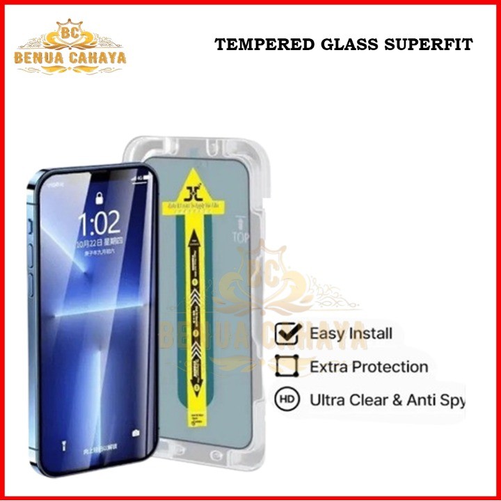 SUPERFIT EASY INSTALL TEMPERED GLASS ANTI SPY สําหรับ OPPO A17 A17K A16 A16S A15 A15S A1K A3 PRO A33