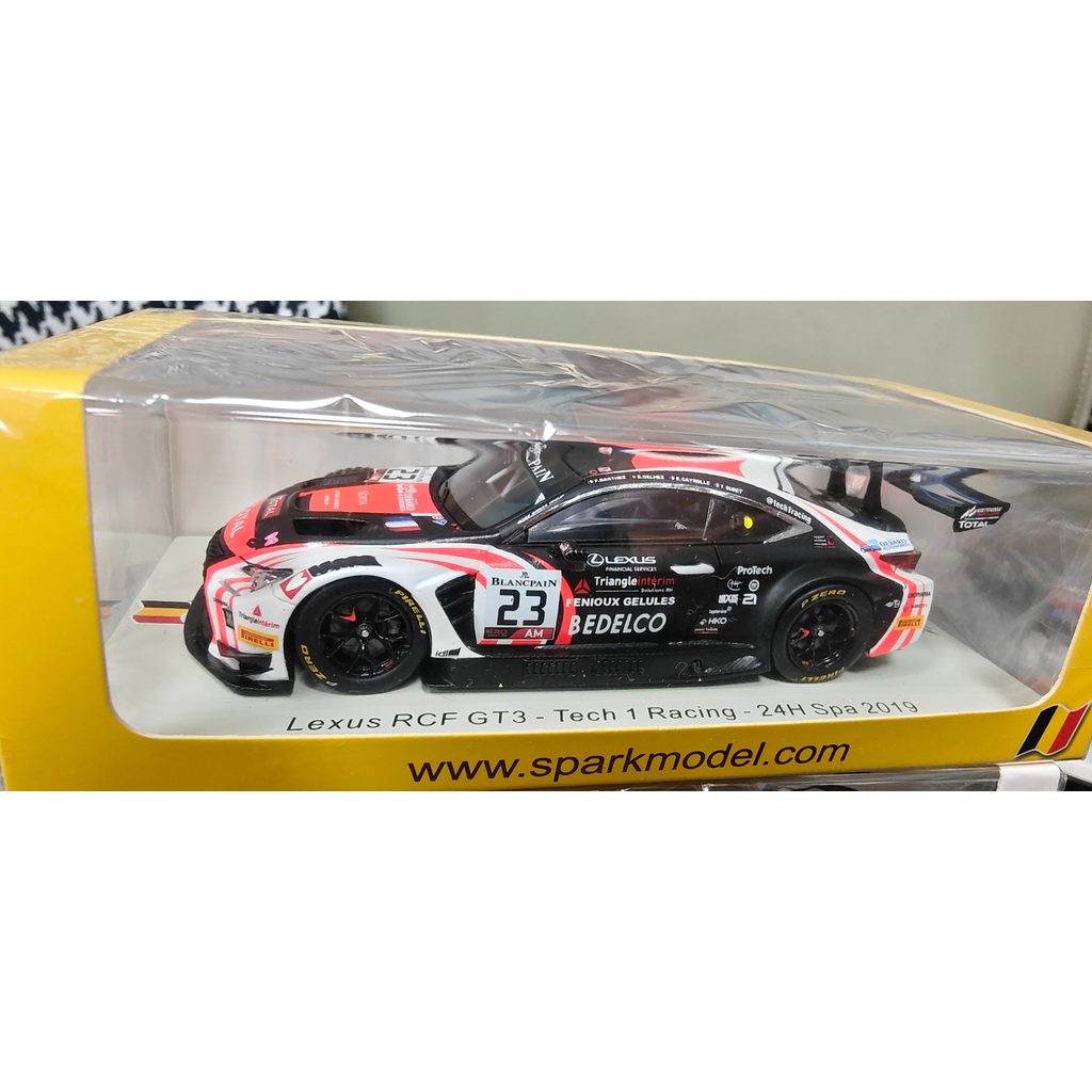 Spark 1 43 赛车模型 Lexus RCF GT3 - Tech 1 Racing - 24H Spa 2019  obi