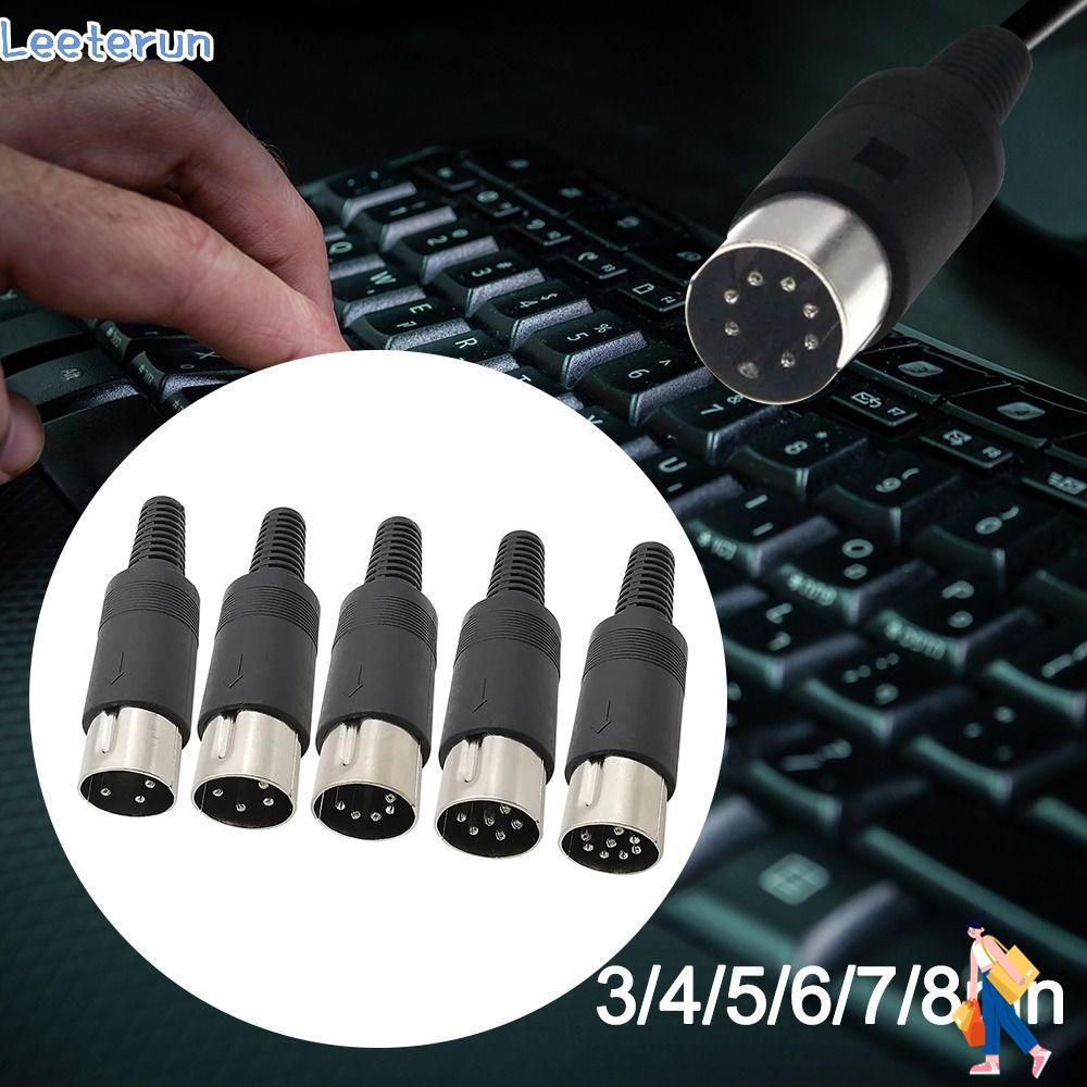 LEETERUN Audio AV Connector Adapter, 3pin 4pin 5pin 6pin 7pin 8 Pin MIDI Power Source Plug DIN ชายหญ