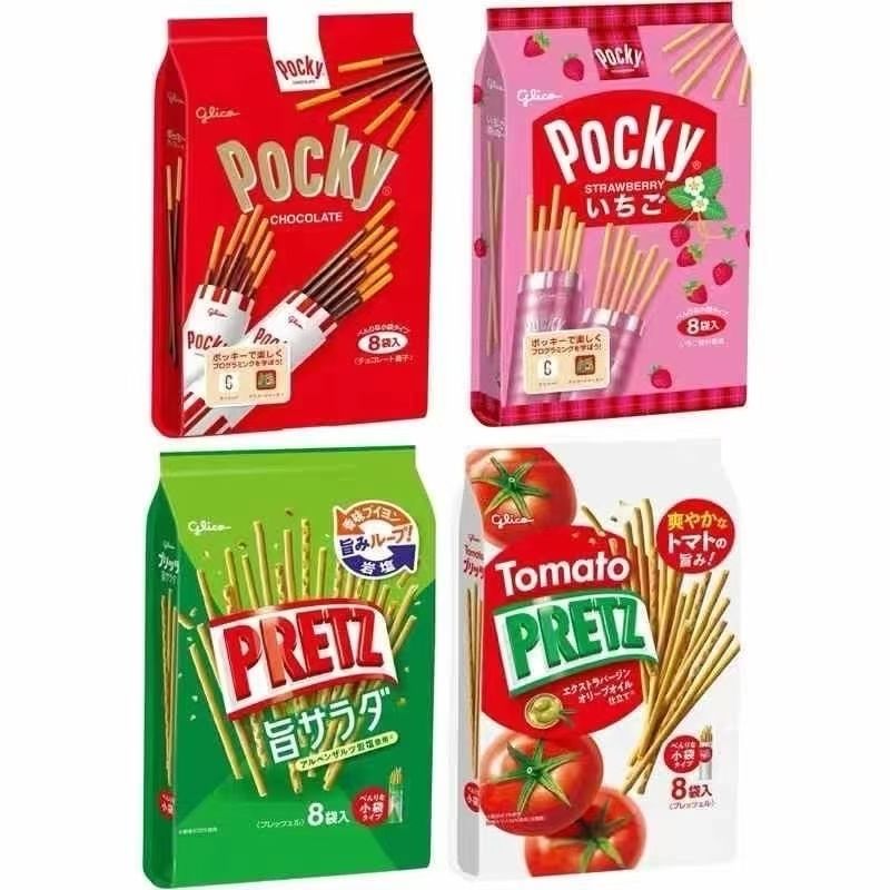 Influencer ขนมญี่ปุ่น Glico PRETZ PRETZ Tomato Salad Flavour Pocky Biscuit Stick Snacks 8 Bags LS315