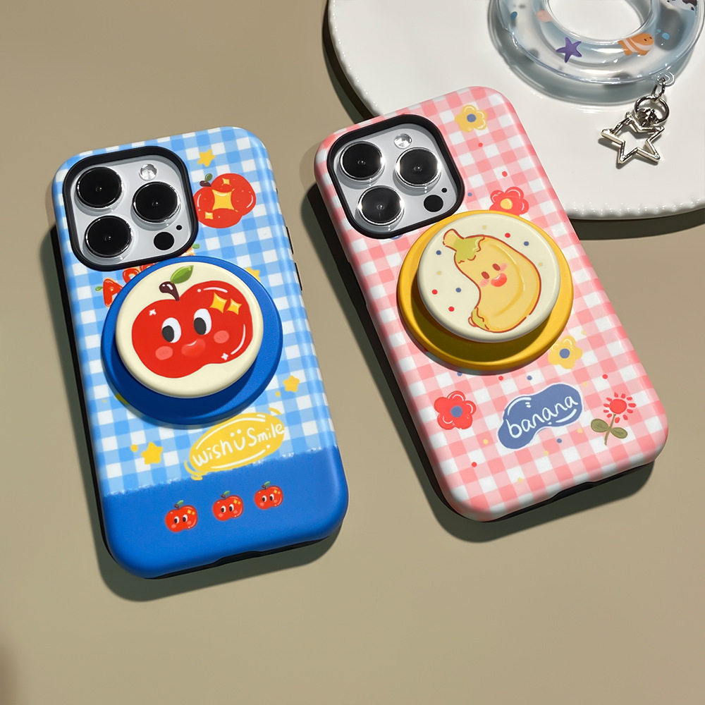 ลายสก๊อตกล้วยรูปแบบสําหรับ iPhone 11 12promax 13pro15pro 15promax 14 14promax 14pro 16 pro max 16 plus 17 17promax two in one case