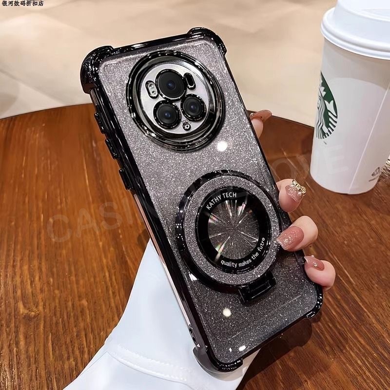 เคสโทรศัพท์สําหรับ Honor Magic6 Pro Magic 8 7 Lite 6 Pro 5 Lite 5G 4G ซิลิโคน Glitter Bracket เคสโทรศัพท์สี่มุมถุงลมนิรภัยกันกระแทกปลอกโทรศัพท์ฝาหลัง ราคา ถูกที่สุด ดีลบีเคเค แกลเลอรีภาพที่ 4