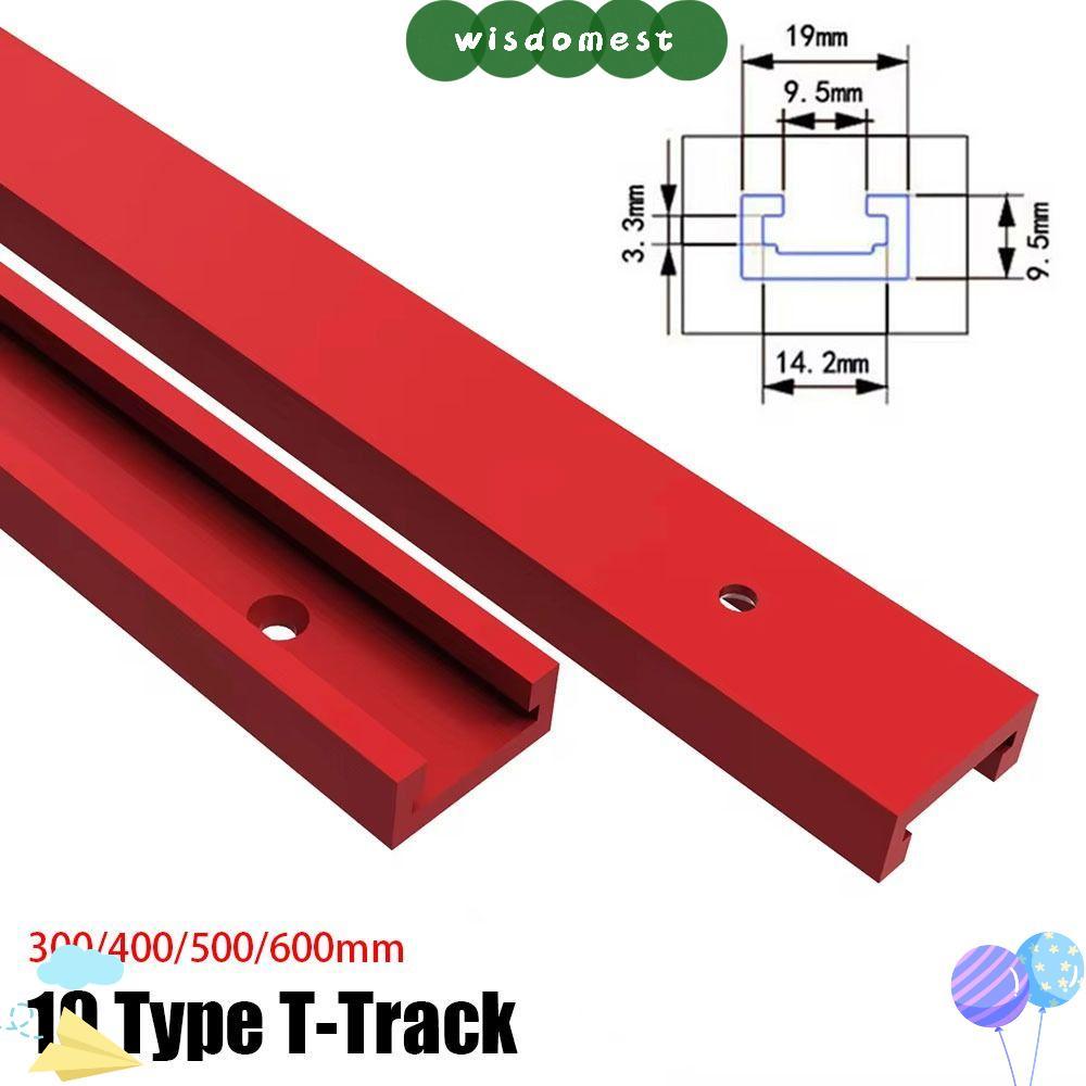 WISDOMEST 1 ชิ้น T-Slot Track,สไลด์รางนําทางอลูมิเนียมT-Track,ทนทาน 300-600 มม.T Slider Fixture Slot