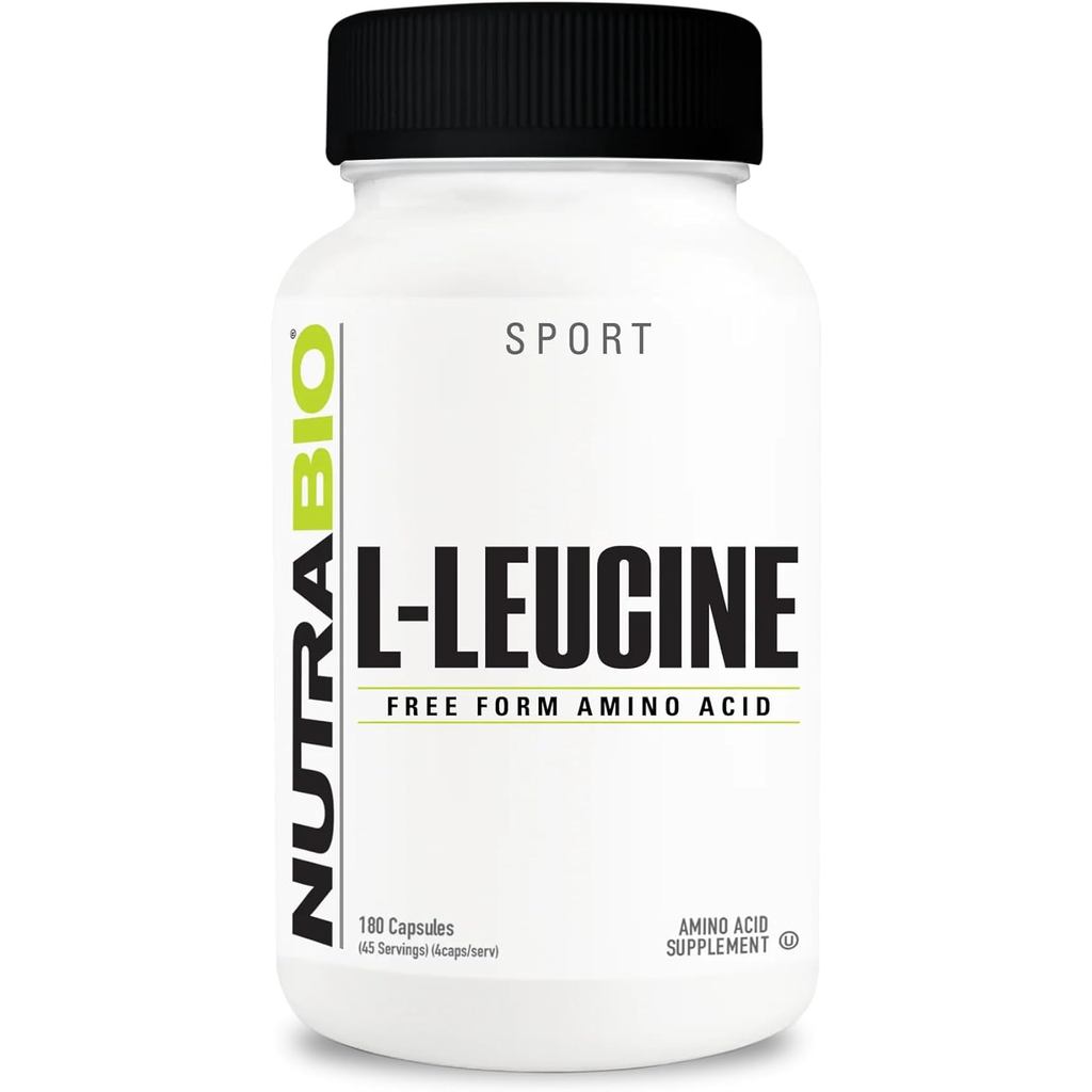 NutraBio L-Leucine อาหารเสริม - กรดอะมิโน Optimal สําหรับการเจริญเติบโตของกล้ามเนื้อ & Recovery - รู