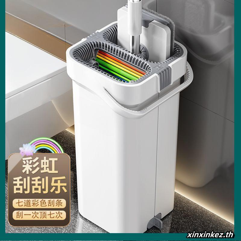 ไม้ถูพื้น Joybos พร้อมถังและที่บีบ ไม้ถูพื้นแบบแบนพร้อมถังและที่ถูพื้นไมโครไฟเบอร์อเนกประสงค์ เครื่อ