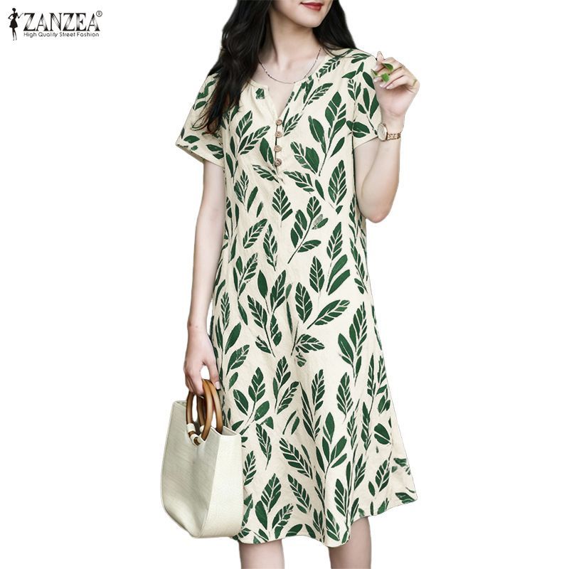 ZANZEA ผู้หญิงเกาหลีสไตล์วันหยุดหรูหรา V คอแขนกุด Tiered Ruffles ออกแบบ Maxi A-Line Dresses