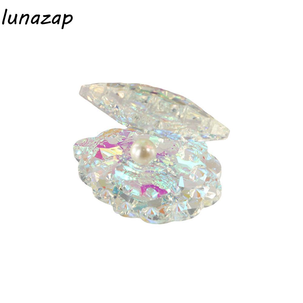 Lunazap คริสตัลหอยสังข์มุก, Sun Catcher Pearl Clam เครื่องประดับคริสตัลเปลือกหอยFigurine สะสม,ตกแต่งโต๊ะทนทานมุกเทียมที่มีสีสันคริสตัลตุ๊กตาของขวัญ