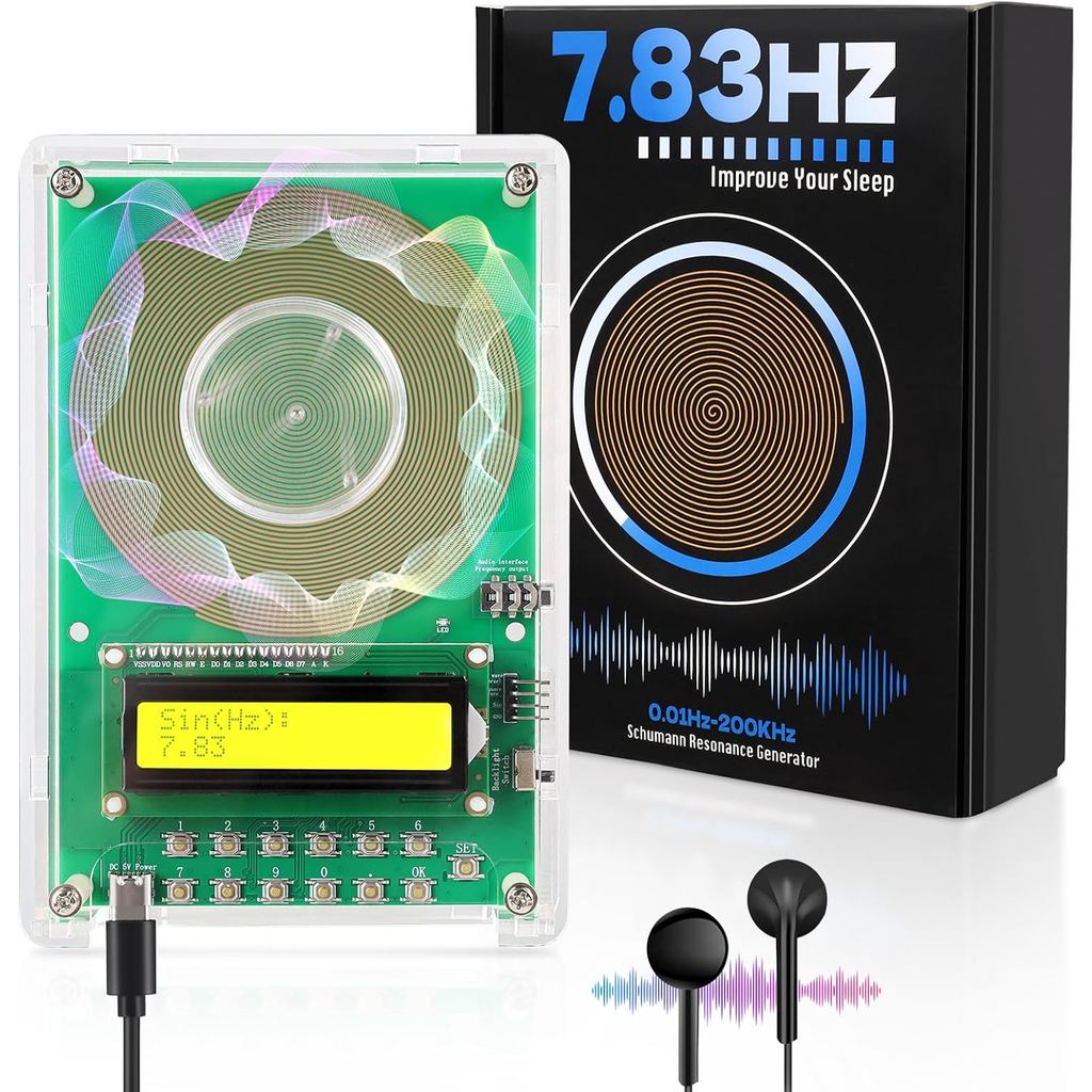เครื่องกําเนิดความถี่แบบปรับได้สําหรับ Healing (0.01Hz-200kHz), 7.83Hz Schumann Resonance Generator,